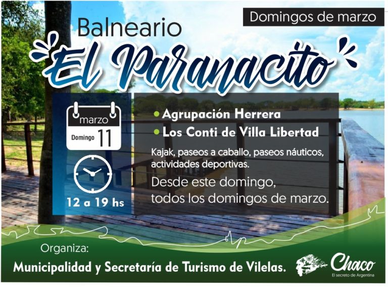 Balneario “El Paranacito, Vilelas”- Vuelven las propuestas culturales al Balneario