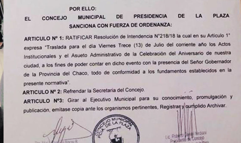 PRESIDENCIA DE LA PLAZA: ASUETO ADMINISTRATIVO MUNICIPAL PARA EL VIERNES 13 DE JULIO