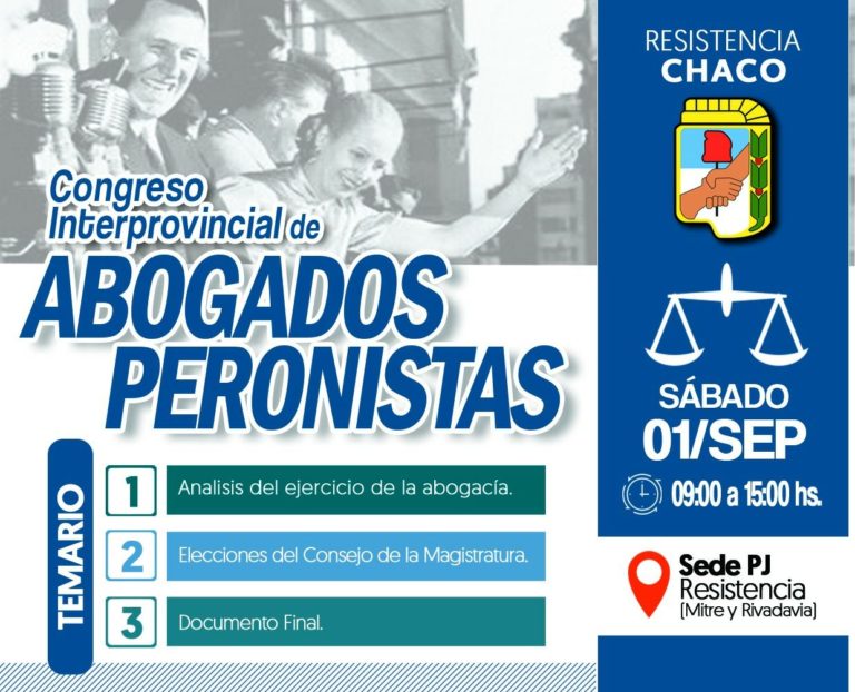 ESTE SÁBADO SE REALIZARÁ EL CONGRESO INTERPROVINCIAL PERONISMO