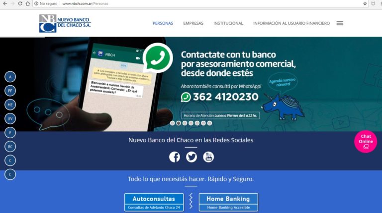 El Nuevo Banco del Chaco habilita Asesoramiento On Line por WhatsAPP