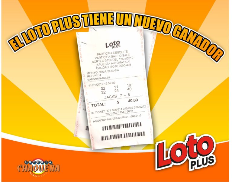 APARECIÓ EL GANADOR DEL LOTO PLUS: UN VECINO DE MARGARITA BELÉN HIZO EFECTIVO UN PREMIO DE 28 MILLONES DE PESOS