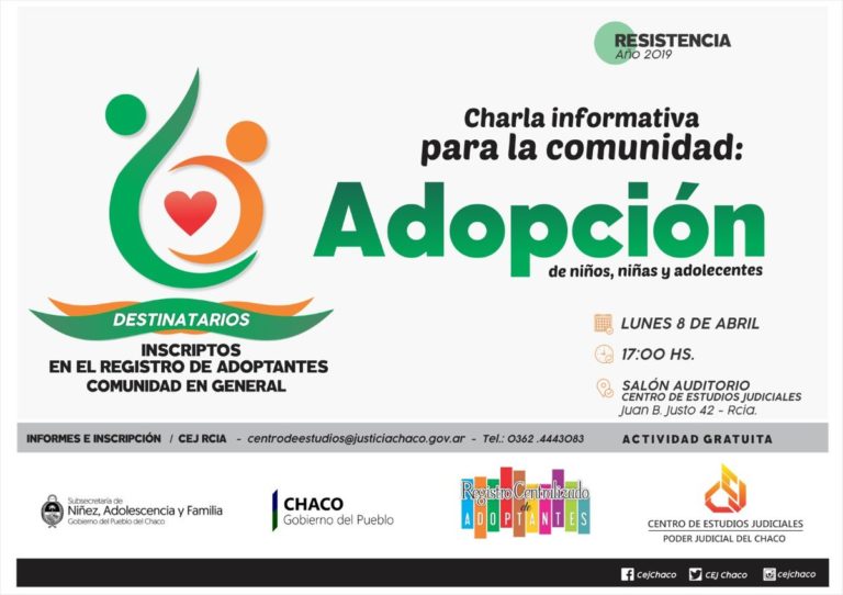 DESARROLLO SOCIAL INVITA A PARTICIPAR DE LA CHARLA SOBRE ADOPCIÓN DE NIÑAS, NIÑOS Y ADOLESCENTES