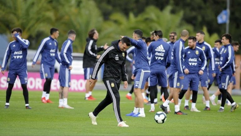 La Selección Argentina se entrena pensando en Venezuela