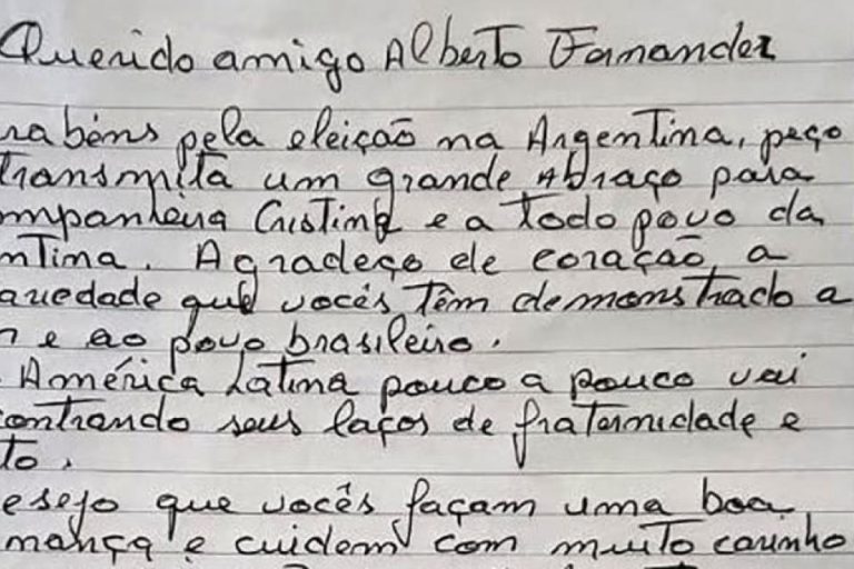 Felicitación de Lula a Alberto Fernández desde la cárcel