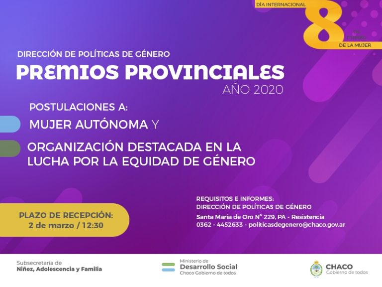 CONVOCATORIA PARA POSTULANTES A LOS PREMIOS «MUJER AUTÓNOMA» Y «ORGANIZACIÓN