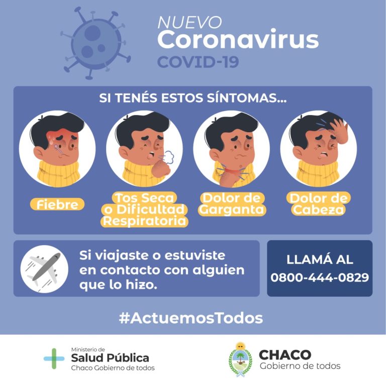 SALUD INFORMA LA CONFIRMACIÓN DE 2 NUEVOS CASOS DE CORONAVIRUS EN RESISTENCIA