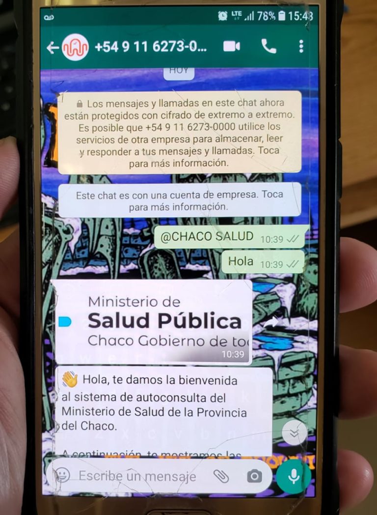 CORONAVIRUS: SALUD AMPLÍA CANALES DE COMUNICACIÓN A TRAVÉS DE WHATSAPP