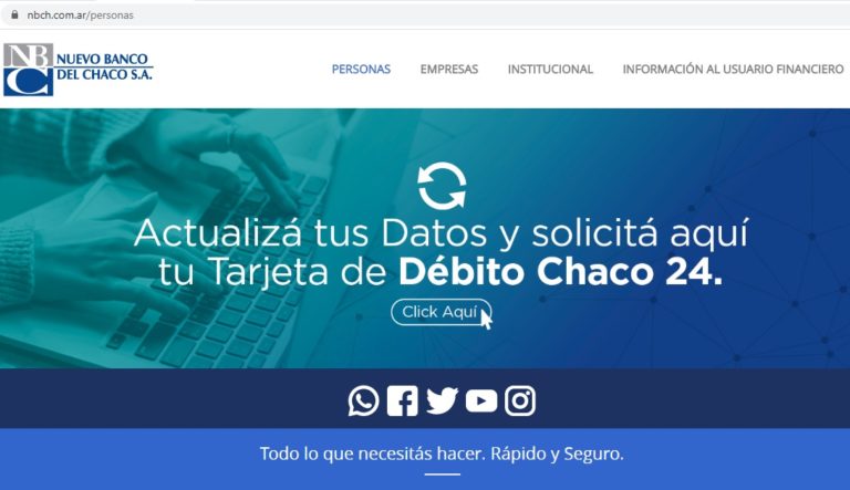 Nuevo Banco del Chaco habilita gestión web de período de gracia para reducir el importe de las cuotas de préstamos personales