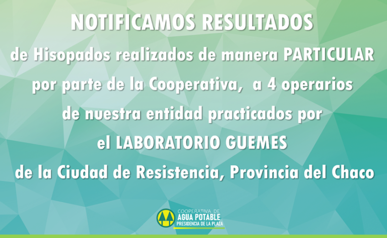 COOPERATIVA DE AGUA POTABLE DE PRESIDENCIA DE LA PLAZA