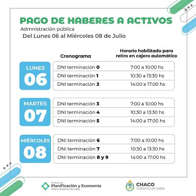 CAPITANICH ANUNCIÓ EL PAGO DE SALARIOS DE JUNIO