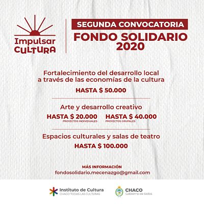 IMPULSAR CULTURA: SE ABRIÓ LA SEGUNDA CONVOCATORIA DEL FONDO SOLIDARIO