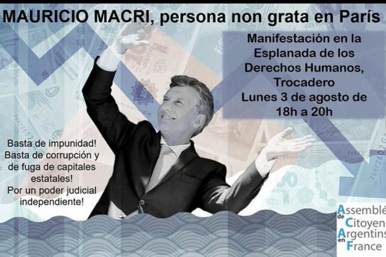 Macri no es bienvenido en Francia