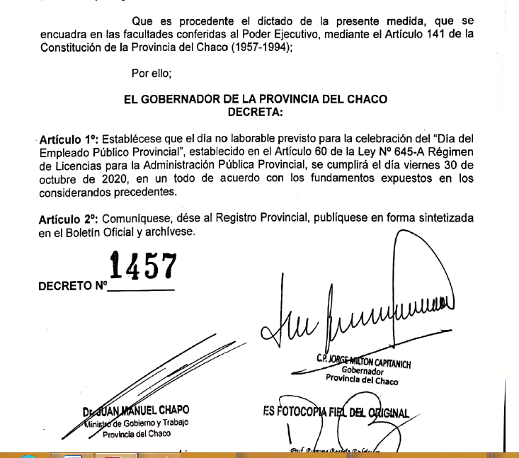 Confirmado: el viernes no laborable y el lunes asueto administrativo