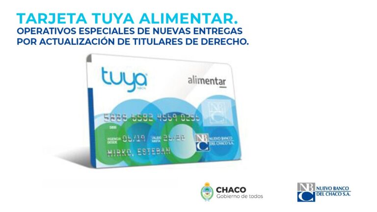 TARJETA TUYA ALIMENTAR: A PARTIR DEL MARTES 22 SE COMENZARÁN