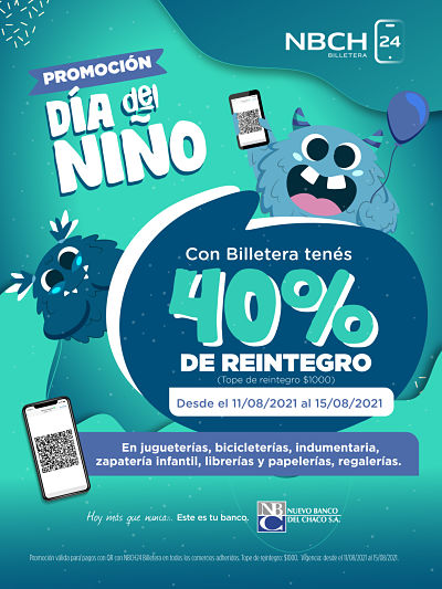 Billetera NBCH24 suma una promoción especial para el Día del Niño