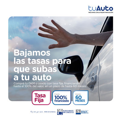Nuevo Banco del Chaco relanza los préstamos Tu Auto con baja en la tasa de interés