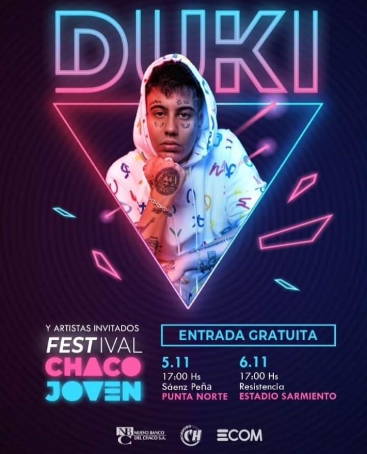 FESTIVAL CHACO JOVEN DUKI BRINDAR DOS SHOWS GRATIS Diario