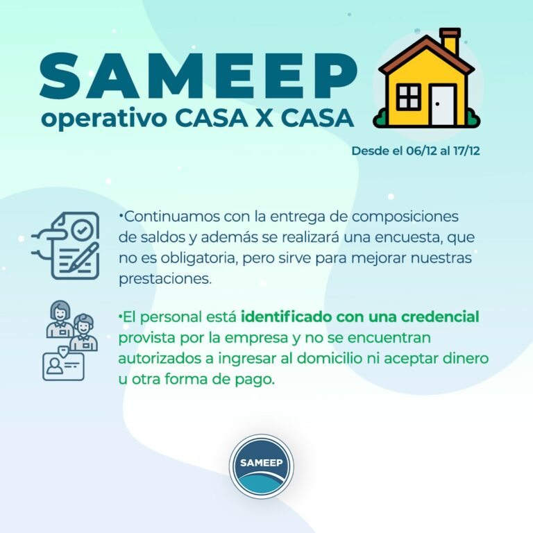 SAMEEP INICIÓ UN NUEVO OPERATIVO «CASA X CASA»