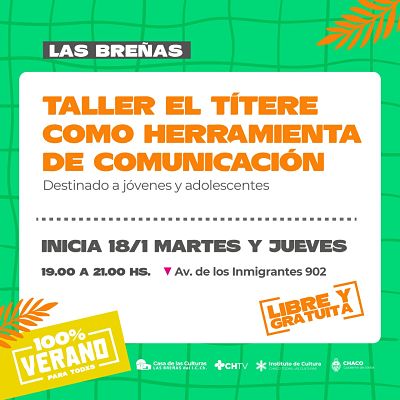 Con un taller de títeres, Las Breñas se suma