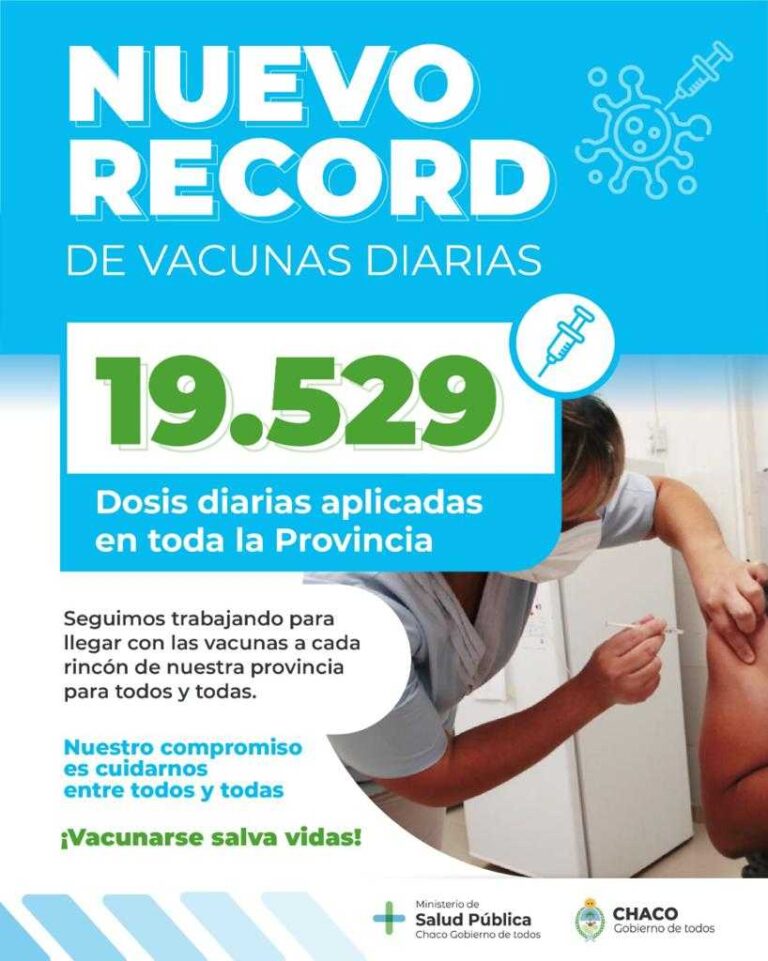 Chaco alcanzó otro récord diario de vacunación contra COVID-19