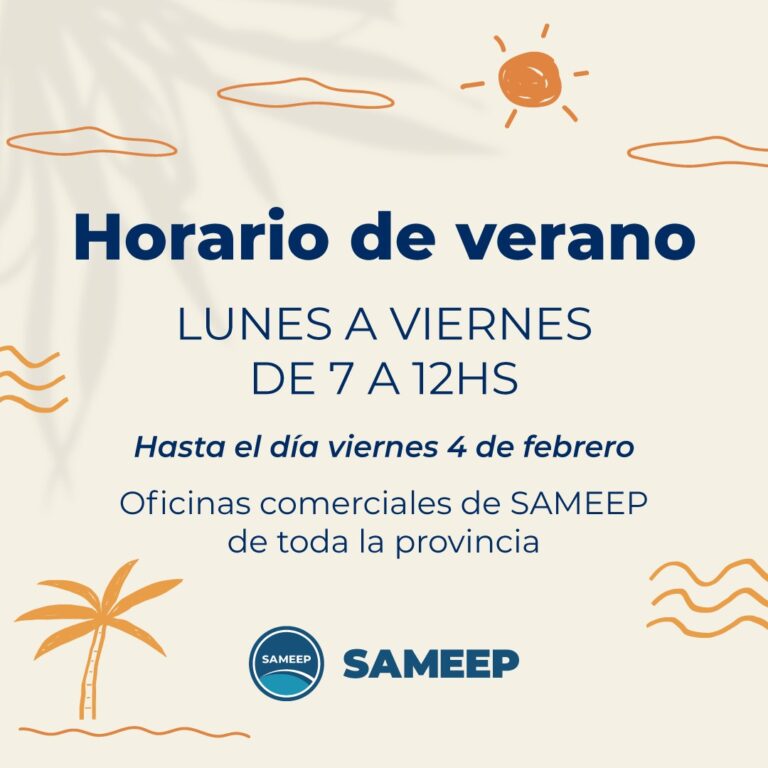 SAMEEP INFORMÓ SUS HORARIOS DE ATENCIÓN EN VERANO