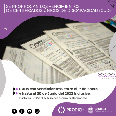 IPRODICH INFORMA PRÓRROGA DE LOS VENCIMIENTOS