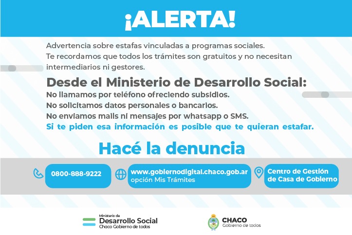 ESTAFAS TELEFÓNICAS: DESARROLLO SOCIAL ALERTA SOBRE