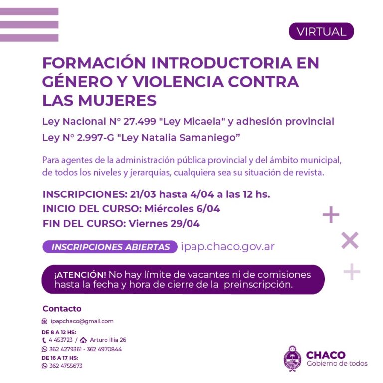 LEY MICAELA: SE ENCUENTRA ABIERTA