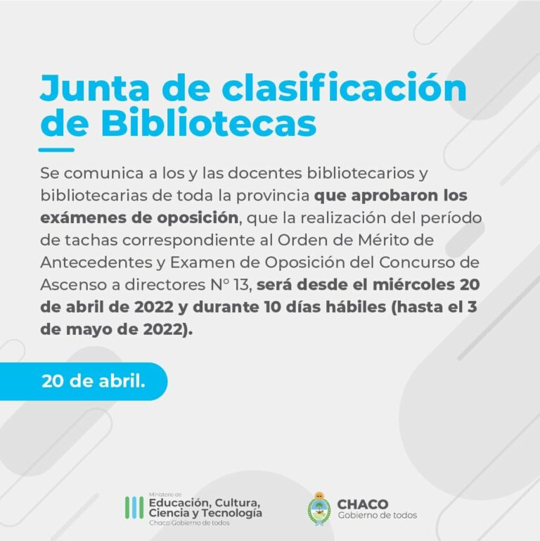 BIBLIOTECARIOS: PERÍODO DE TACHAS