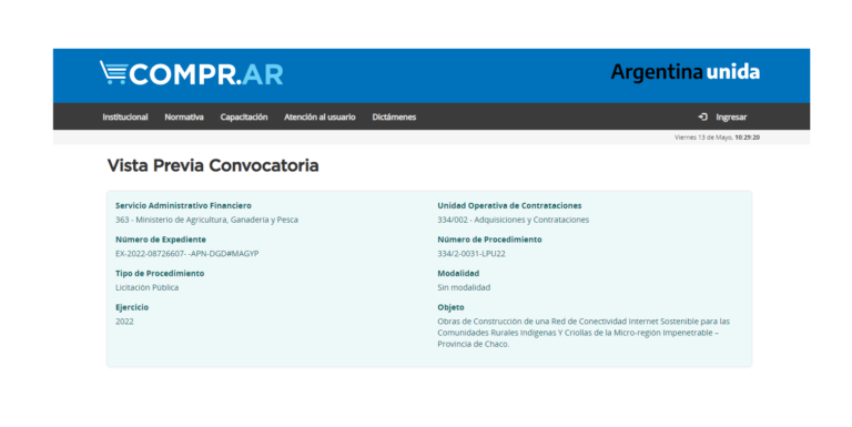 PRORROGAN POR 15 DÍAS CONVOCATORIA A LICITACIÓN