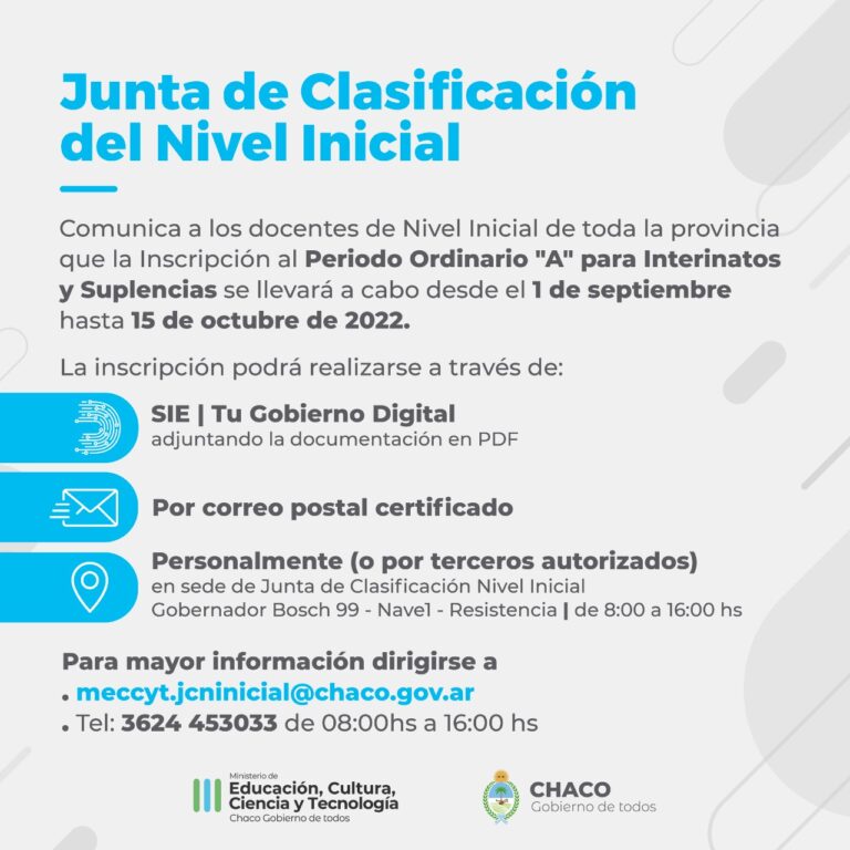 NIVEL INICIAL: EN SEPTIEMBRE ABRE LA INSCRIPCIÓN