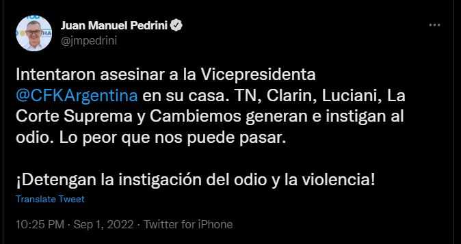 Diputados Chaqueños repudiaron el intento de asesinato