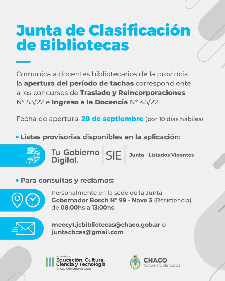 BIBLIOTECARIOS: EDUCACIÓN ABRE PERIODO DE TACHAS