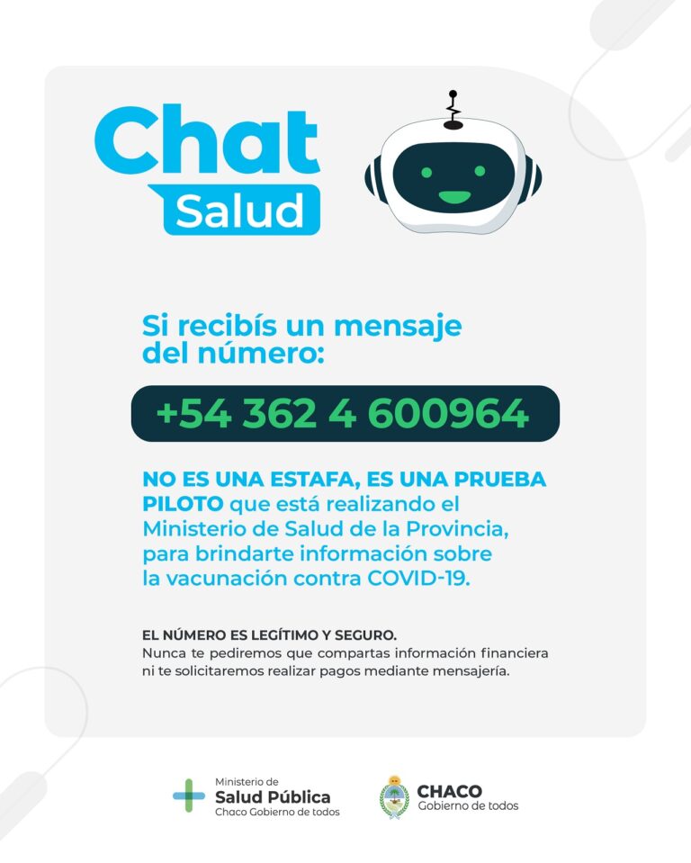 CHATBOT COVID-19: SALUD PÚBLICA ENVIARÁ WHATSAPP