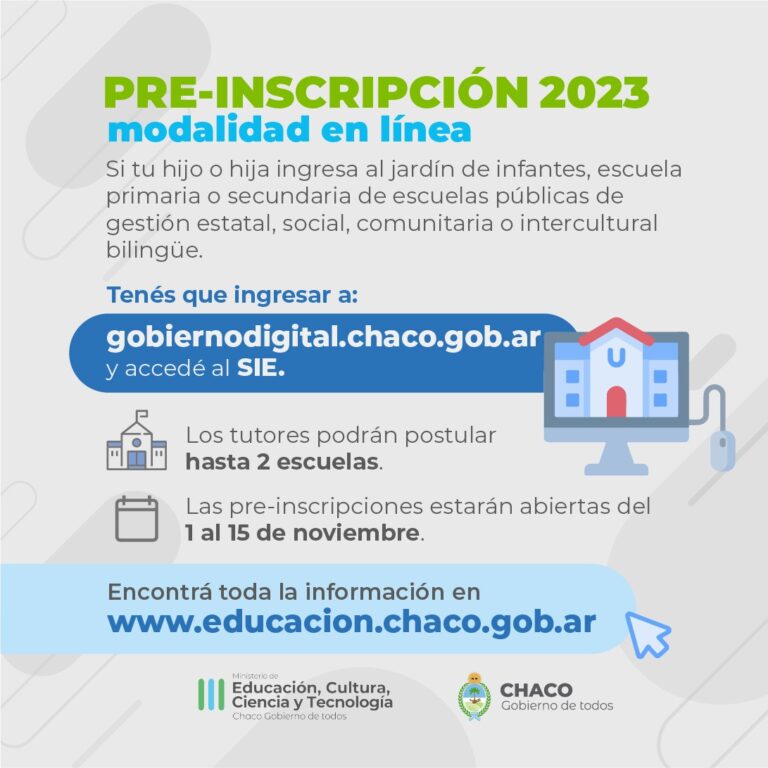 CICLO LECTIVO 2023: LA PREINSCRIPCIÓN ONLINE