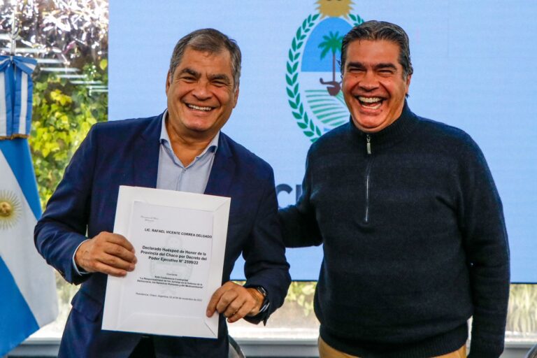 EL EXPRESIDENTE ECUATORIANO RAFAEL CORREA LLEGÓ A CHACO