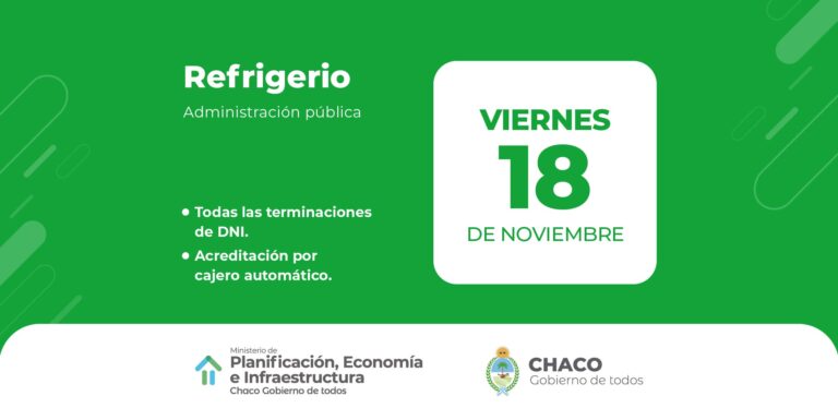 EL VIERNES 18, EL GOBIERNO PAGARÁ REFRIGERIO