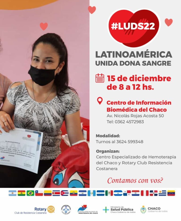 CHACO SE SUMA A LA COLECTA «LATINOAMÉRICA UNIDA DONA SANGRE»