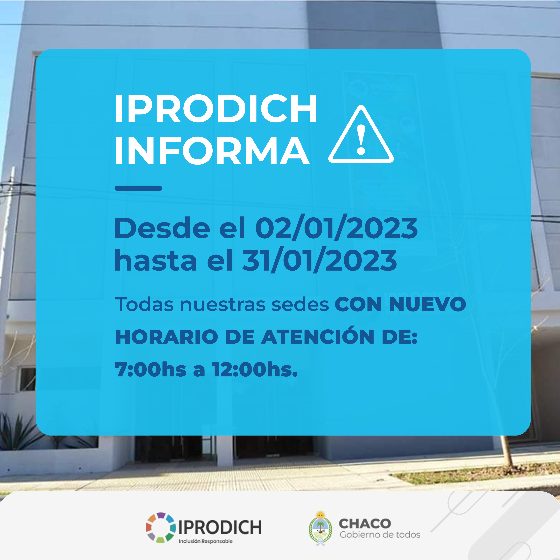 IPRODICH: atención al público con reducción horaria durante enero