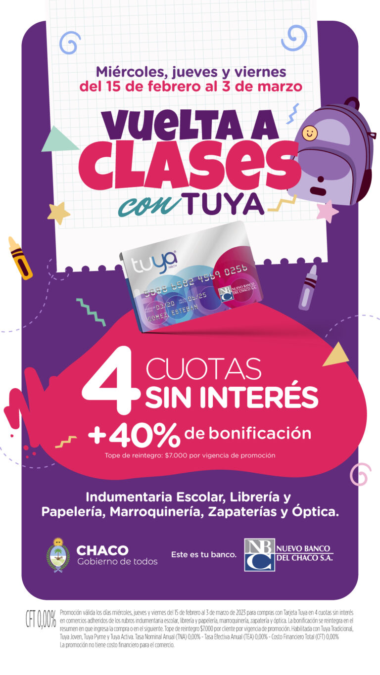 Vuelta a clases con Tuya: bonificación del 40% y cuotas sin interés