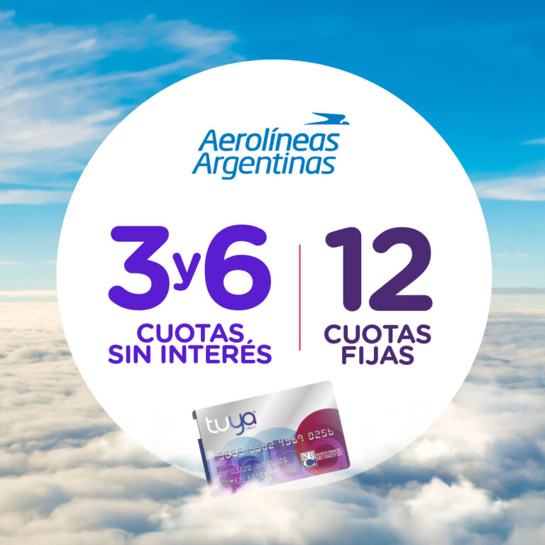 NBCH y Aerolíneas Argentinas: pasajes en cuotas y sin interés