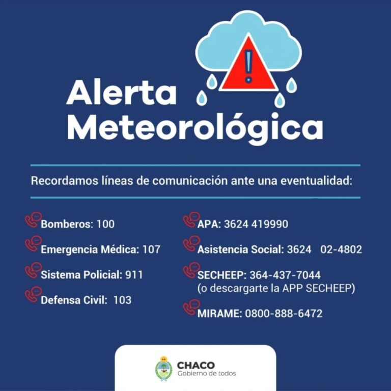 ALERTA METEOROLÓGICA POR LLUVIAS