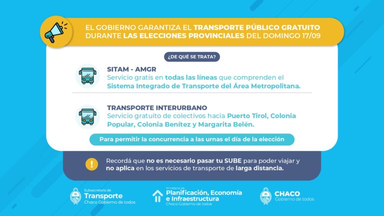 EL GOBIERNO INFORMA QUE HABRÁ TRANSPORTE GRATUITO