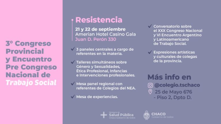 CHACO REALIZA EL TERCER ENCUENTRO PROVINCIAL DE TRABAJO SOCIAL