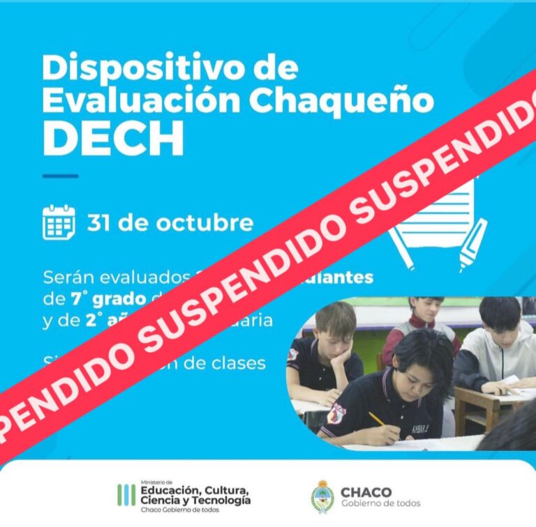 EDUCACIÓN: CAMBIO DE FECHA PARA EL DISPOSITIVO DE EVALUACIÓN CHAQUEÑO