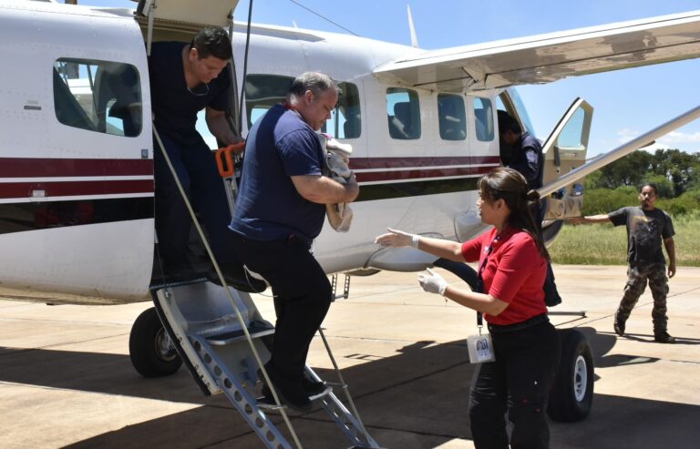 PRIMER VUELO SANITARIO DE LA PROVINCIA