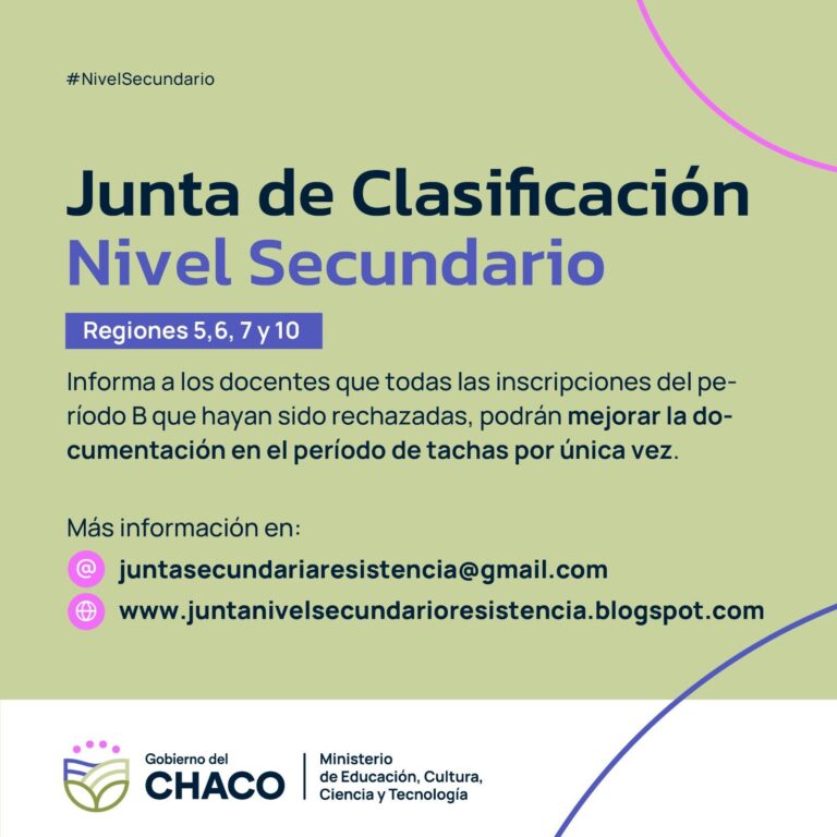 JUNTA DE CLASIFICACIÓN DE NIVEL SECUNDARIO