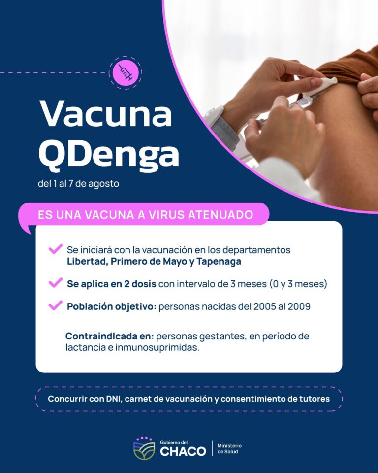 COMIENZA LA VACUNACIÓN CONTRA EL DENGUE EN LA PROVINCIA