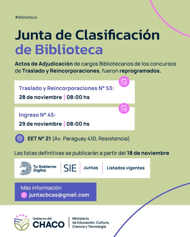 BIBLIOTECARIOS: NUEVAS FECHAS