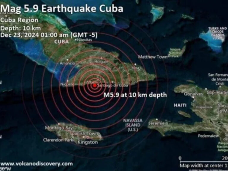 Un terremoto de 5,9 a 5,8 sacudió una región de Cuba